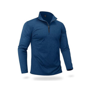 Men's Quarter Zip Blue Shirt