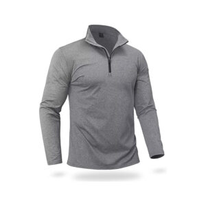 Men's Quarter Zip Grey Shirt