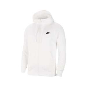 Men's White Fleece Full Zip Hoodie