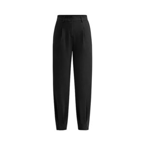 High Waisted Casual Black Trouser