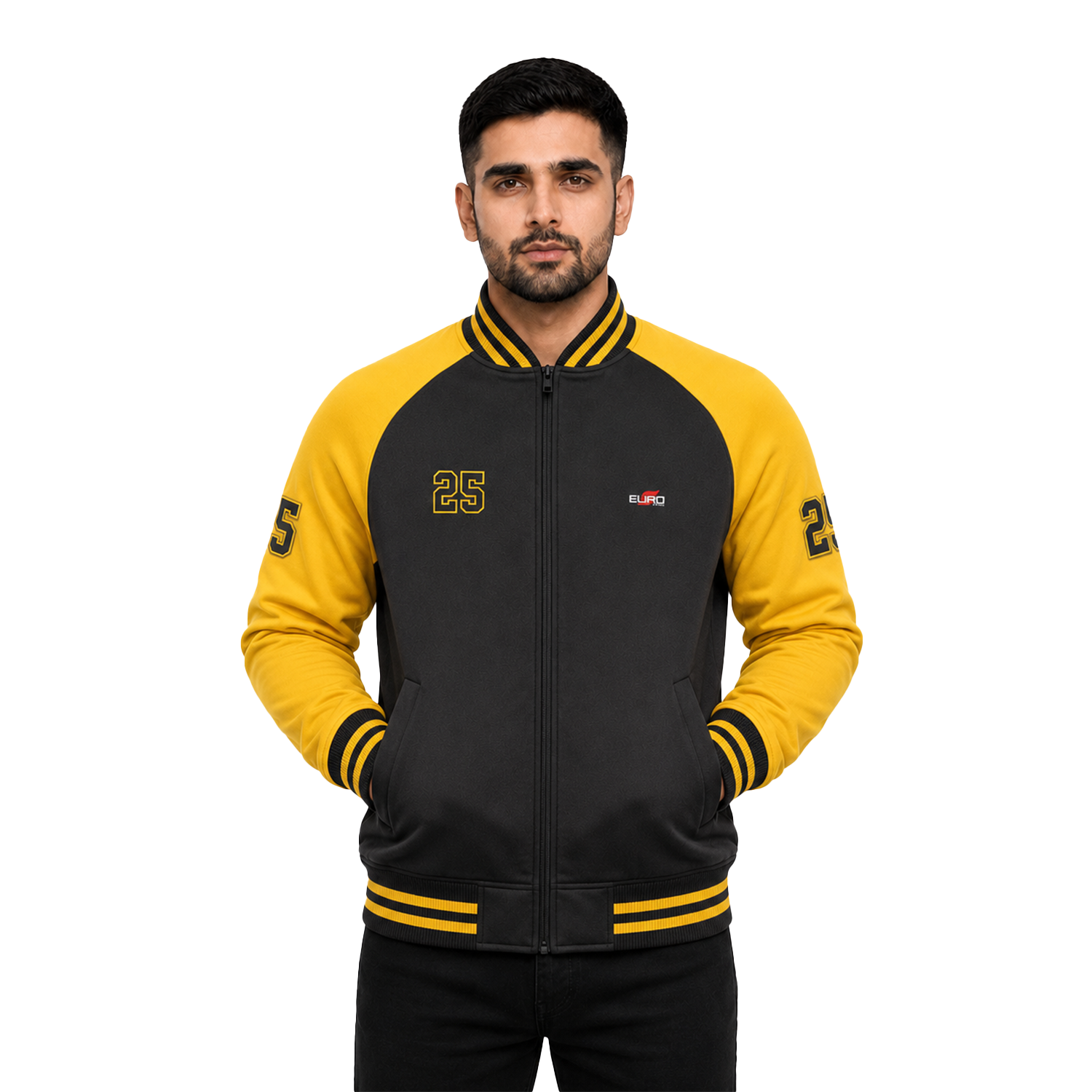 College Varsity Jacket with Classic Style and Ribbed Finish
