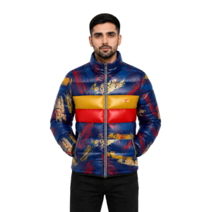 Custom Logo Puffer Jacket with Premium Fabric and Quilted Warm Comfort