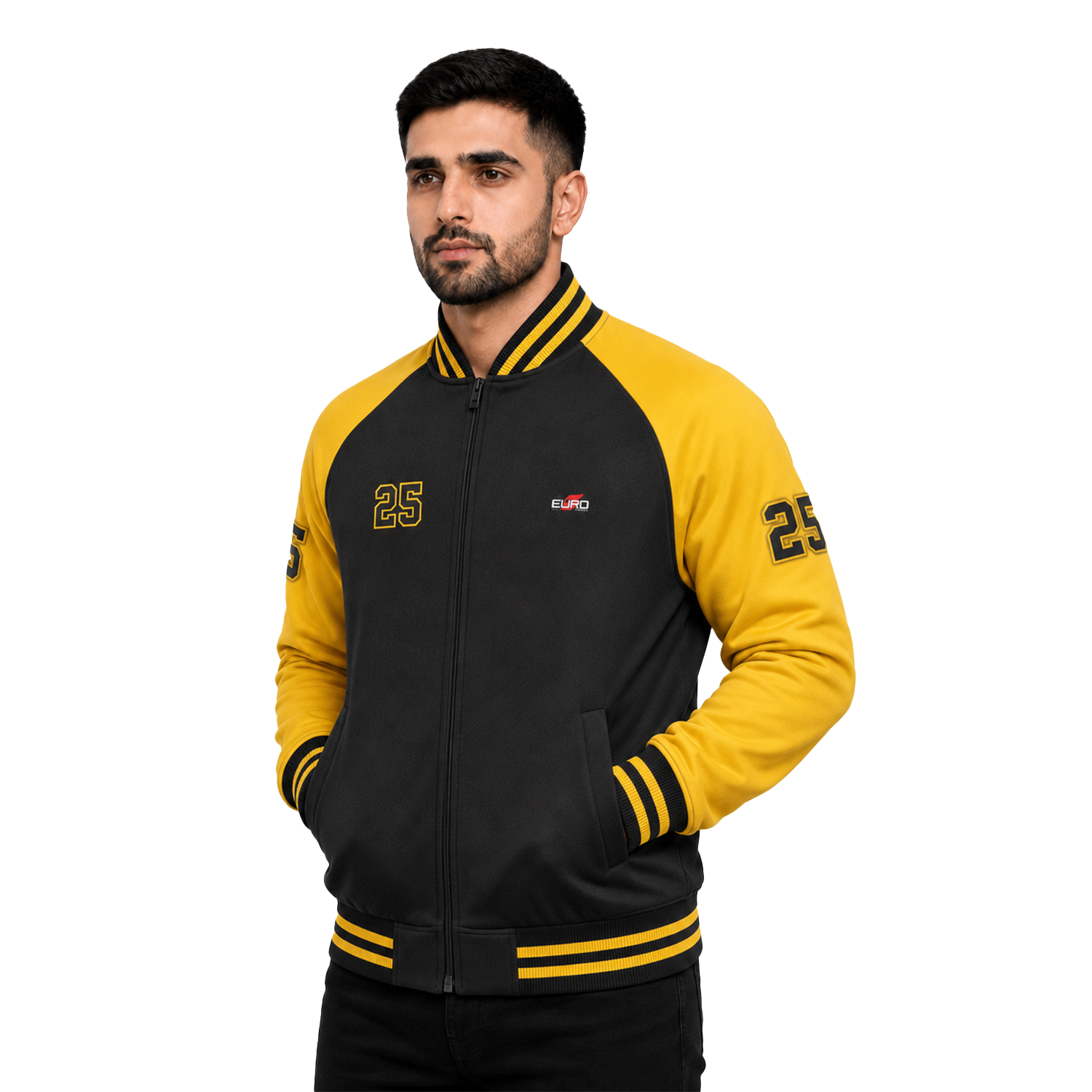 College Varsity Jacket with Classic Style and Ribbed Finish - Image 3