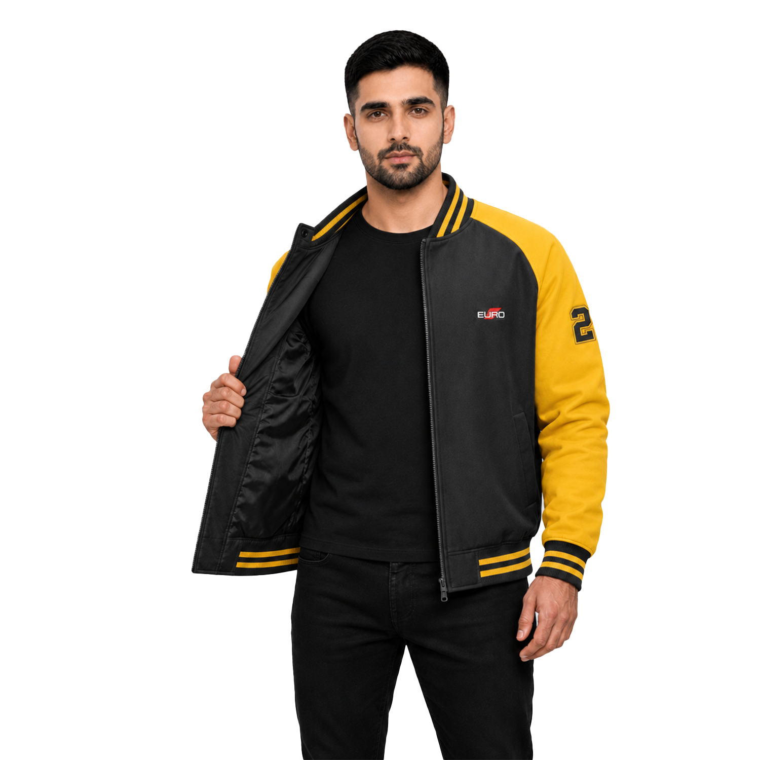 College Varsity Jacket with Classic Style and Ribbed Finish - Image 5