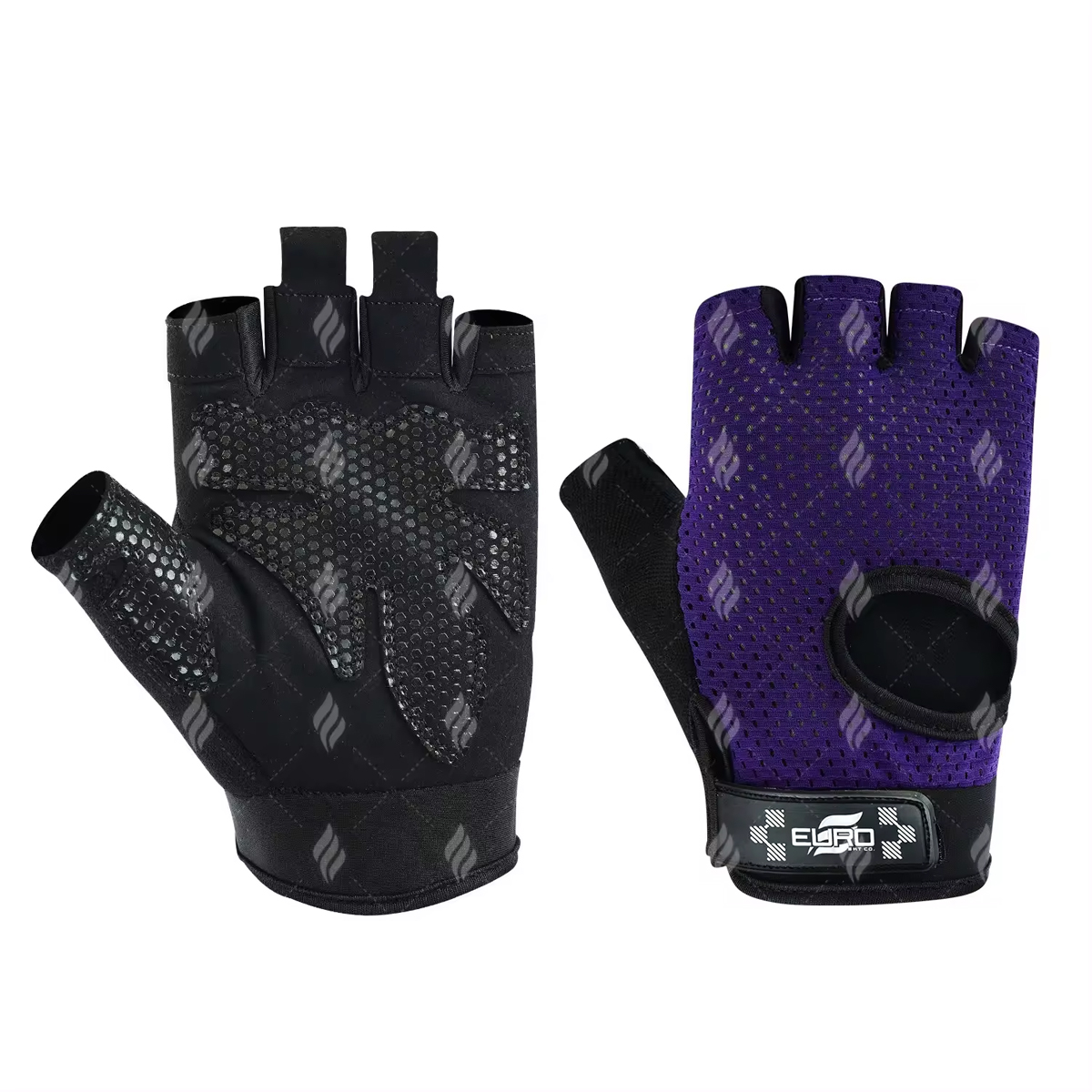 Custom Leather Half Finger Weight Lifting Gym Sports Gloves Wrist Wrap Support Full Palm Protection Moisture Wicking Non-Slip