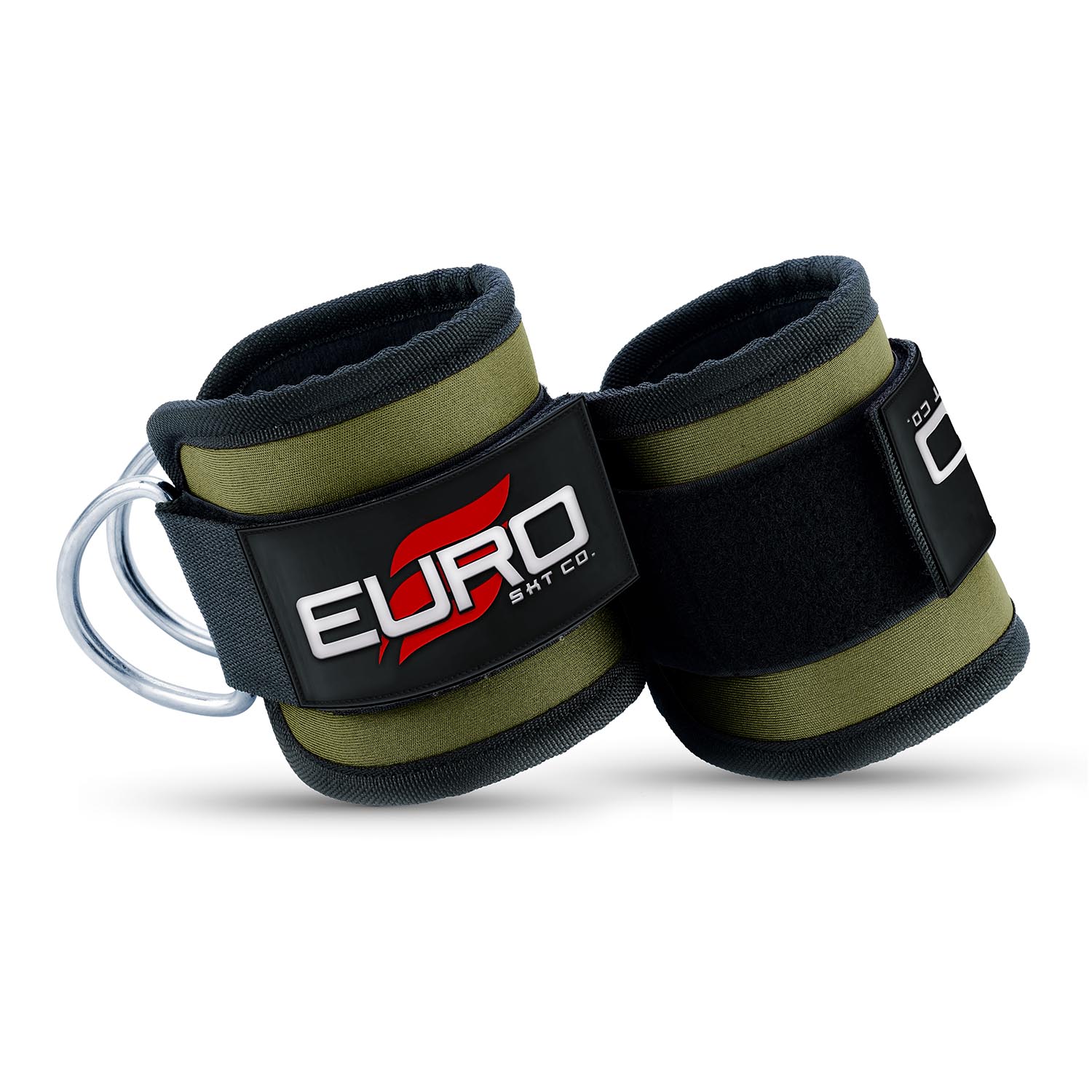 Padded Ankle Cuffs with D-Rings for Cable Workouts