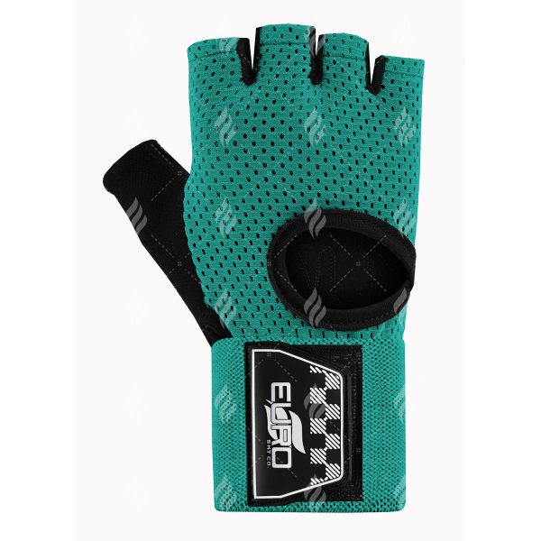 Teal Ventilated Workout Gloves Solid - Image 2