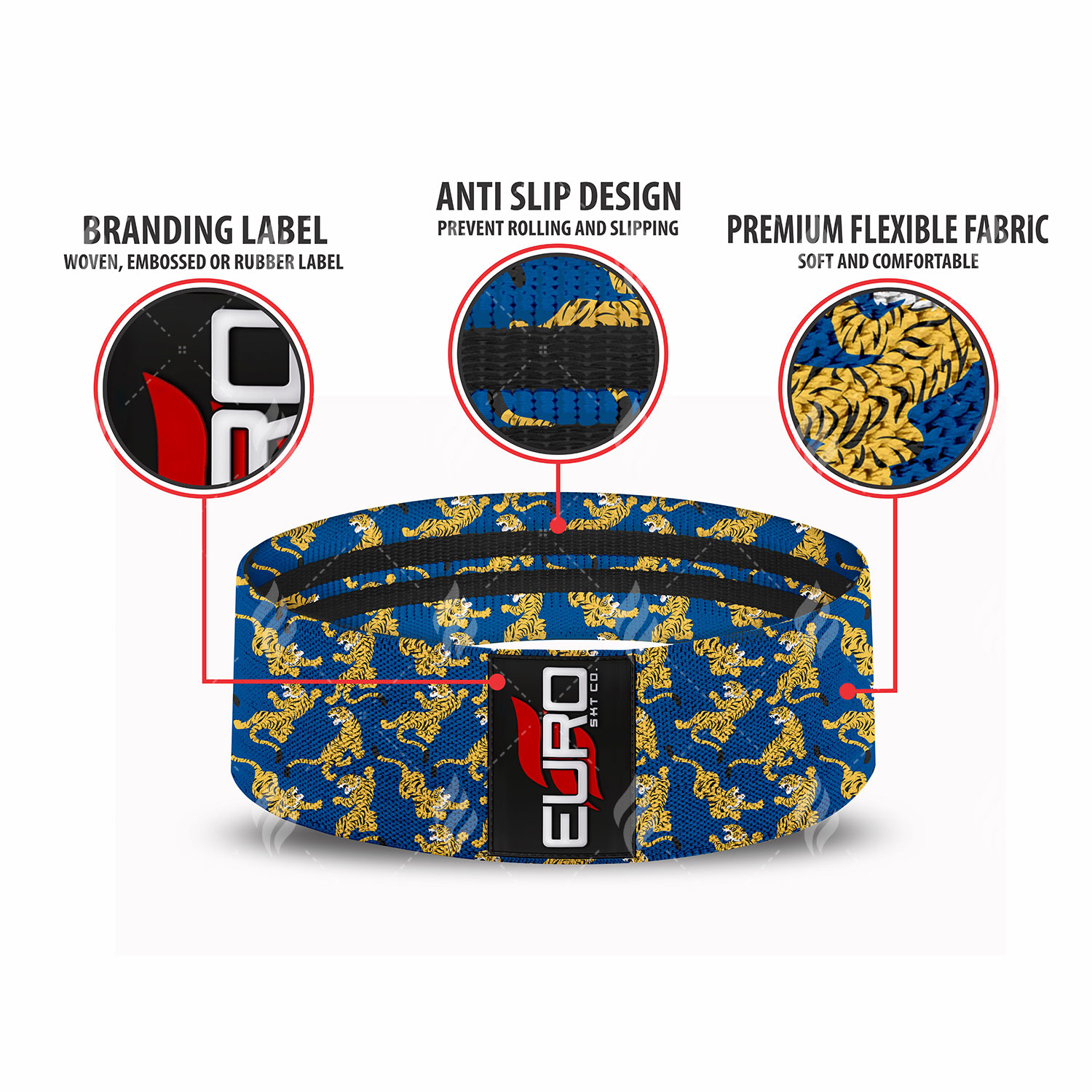 Factory Fabric Polyester Resistance Bands Custom Yoga Hip Booty Bands Workout Home Gym Exercise Fitness Band Gym Equipment s/m/l - Image 3