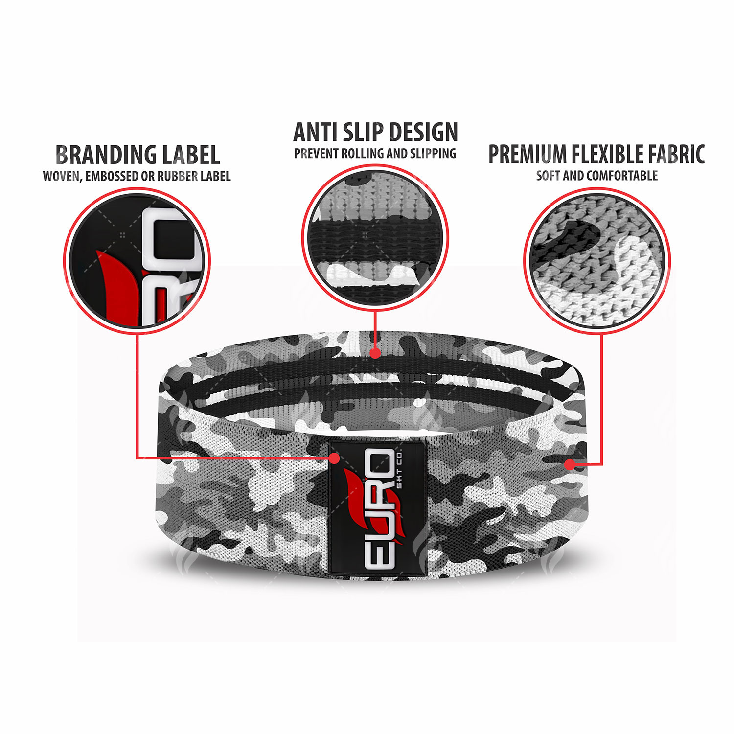 Fabric Cloth Sports Resistance Bandscustom Fitness Exercise Elastic Gym Bands Hip Circle Fabric Resistance Bands Set - Image 3