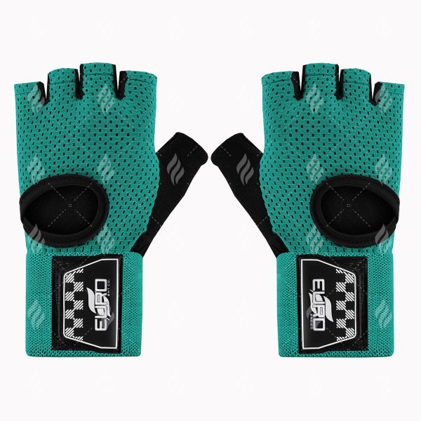 Teal Ventilated Workout Gloves Solid - Image 4