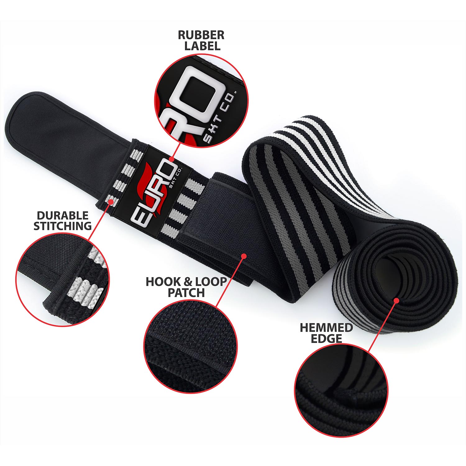Knee Wraps for Gym with Adjustable Compression Support - Image 6
