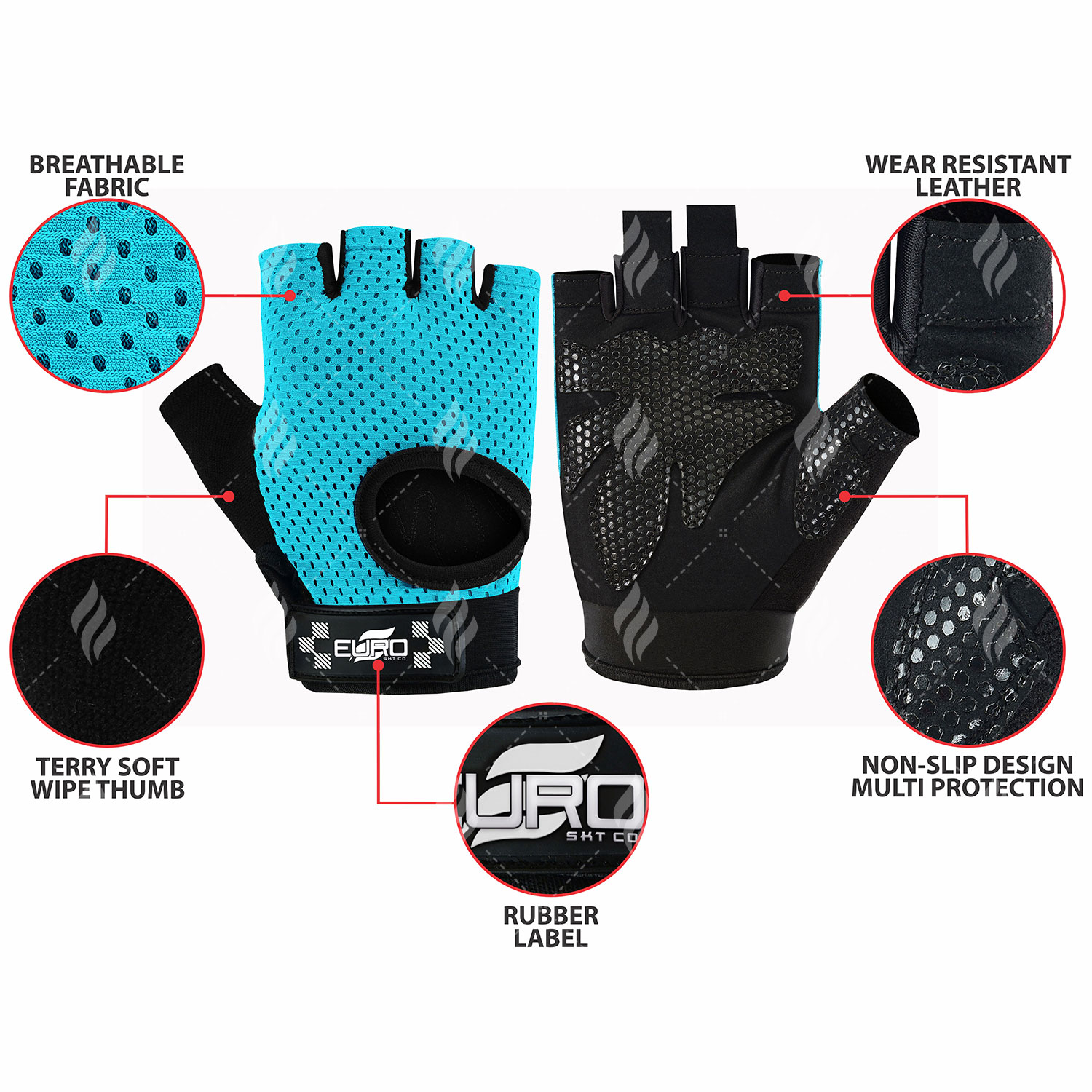 Unisex Neoprene Half-Finger Gym Gloves Adjustable Wrist Strap Fingerless Fitness Gloves for Men Women for Fishing Outdoor Sports - Image 6