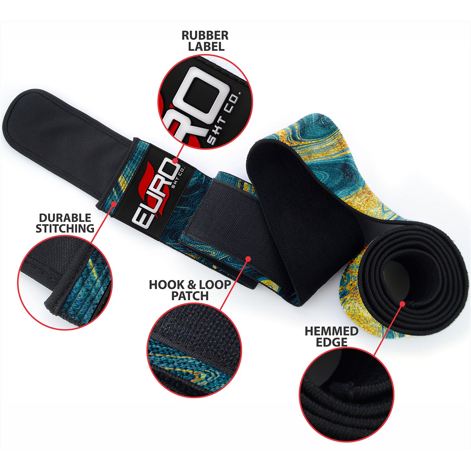 Knee Compression for Squats with Heavy Elastic Wrap Support - Image 6