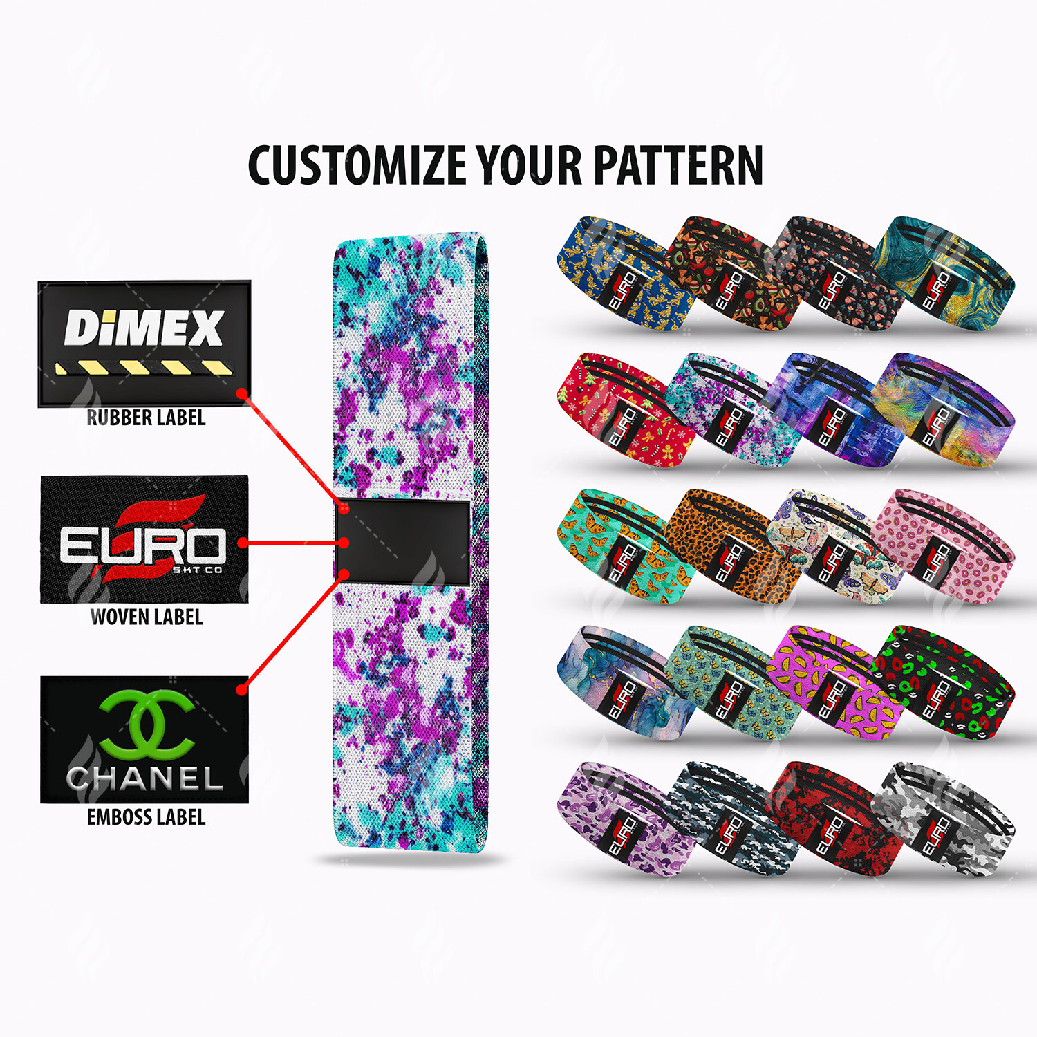 Elastic Booty Fitness Workout Custom Logo Exercise Tpe Hip Bands Resistance Bands Set Loop Bands Yoga Gym For Sports - Image 6