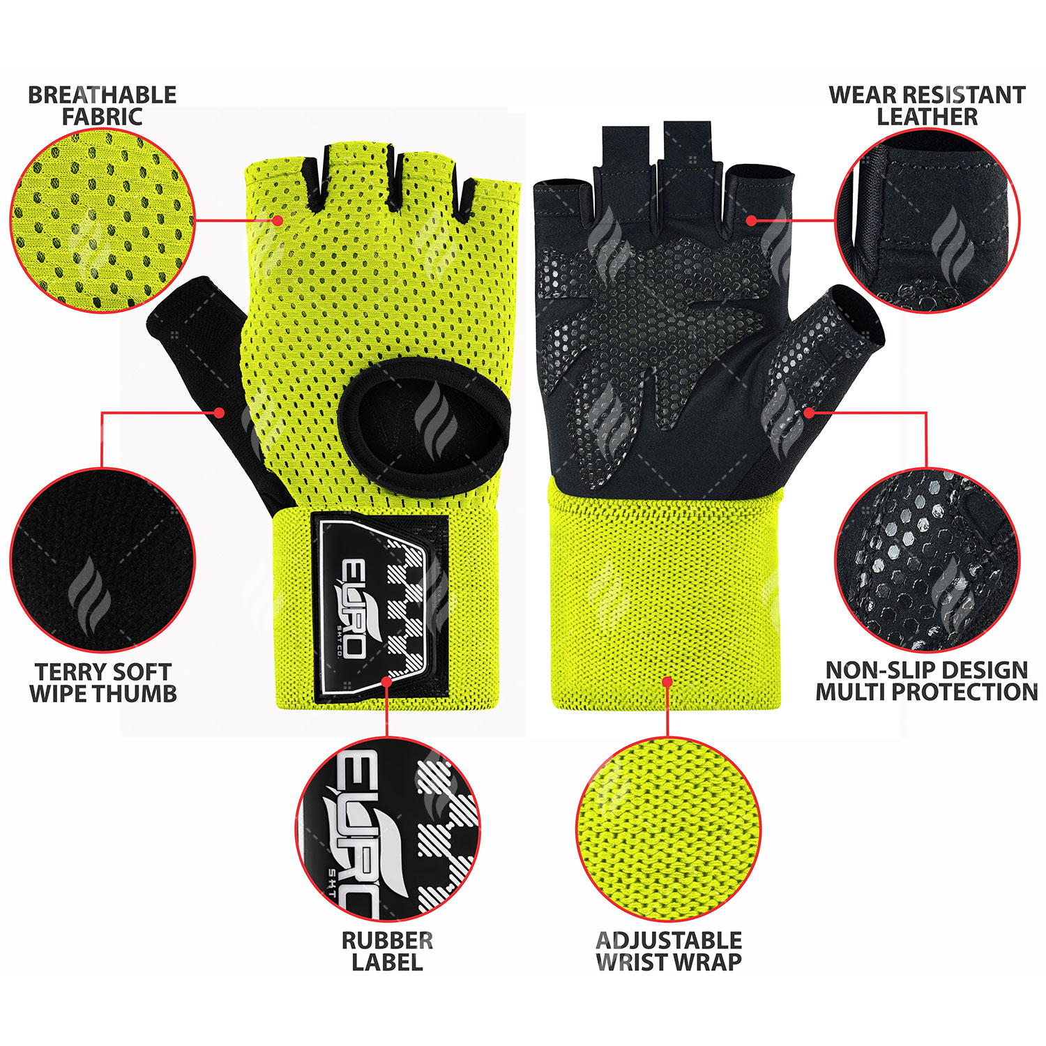Workout Gloves Weight Lifting Gym Glove With Adjustable and Ventilated Grip Palm Protection Exercise Fitness Gloves Pull Ups - Image 6