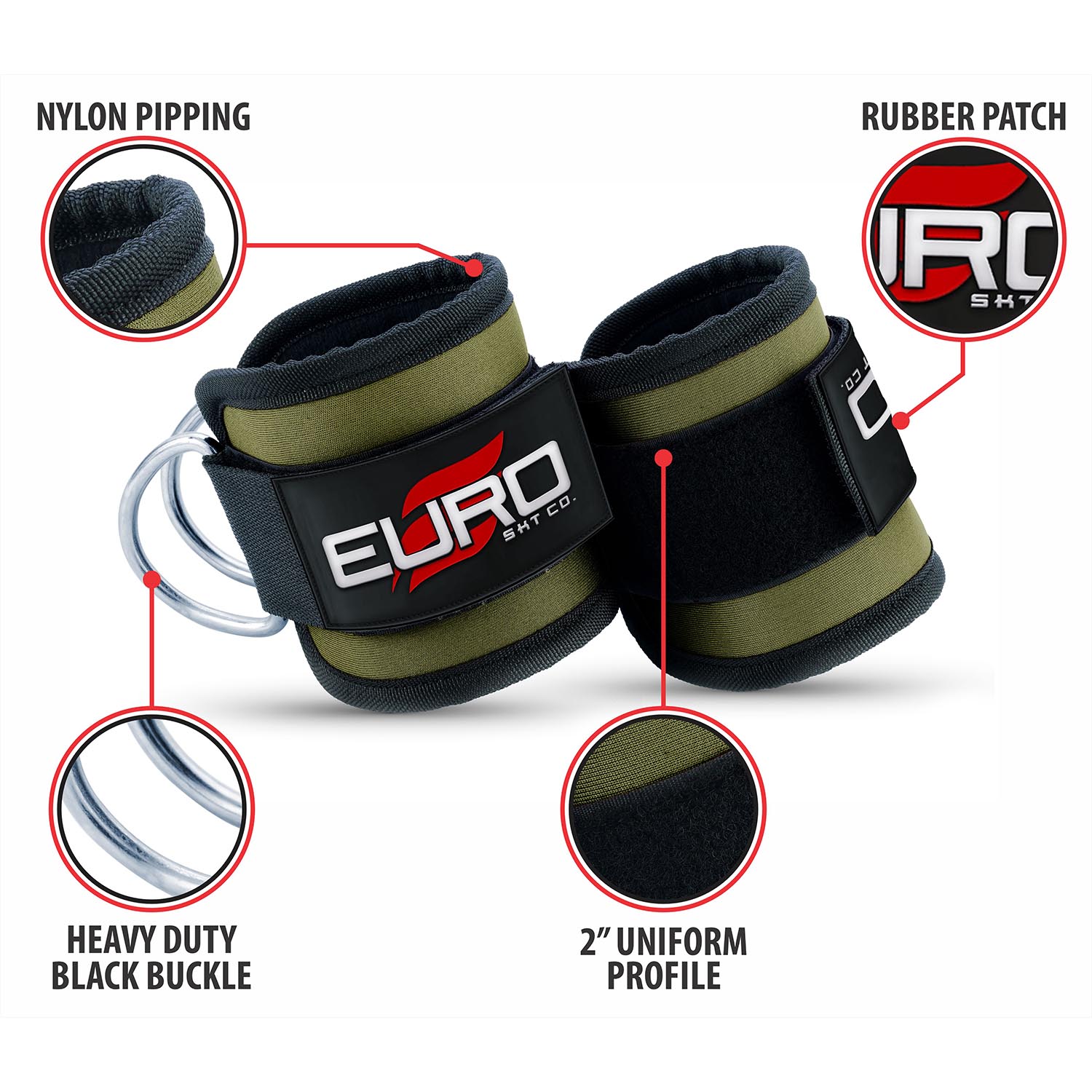 Padded Ankle Cuffs with D-Rings for Cable Workouts - Image 6