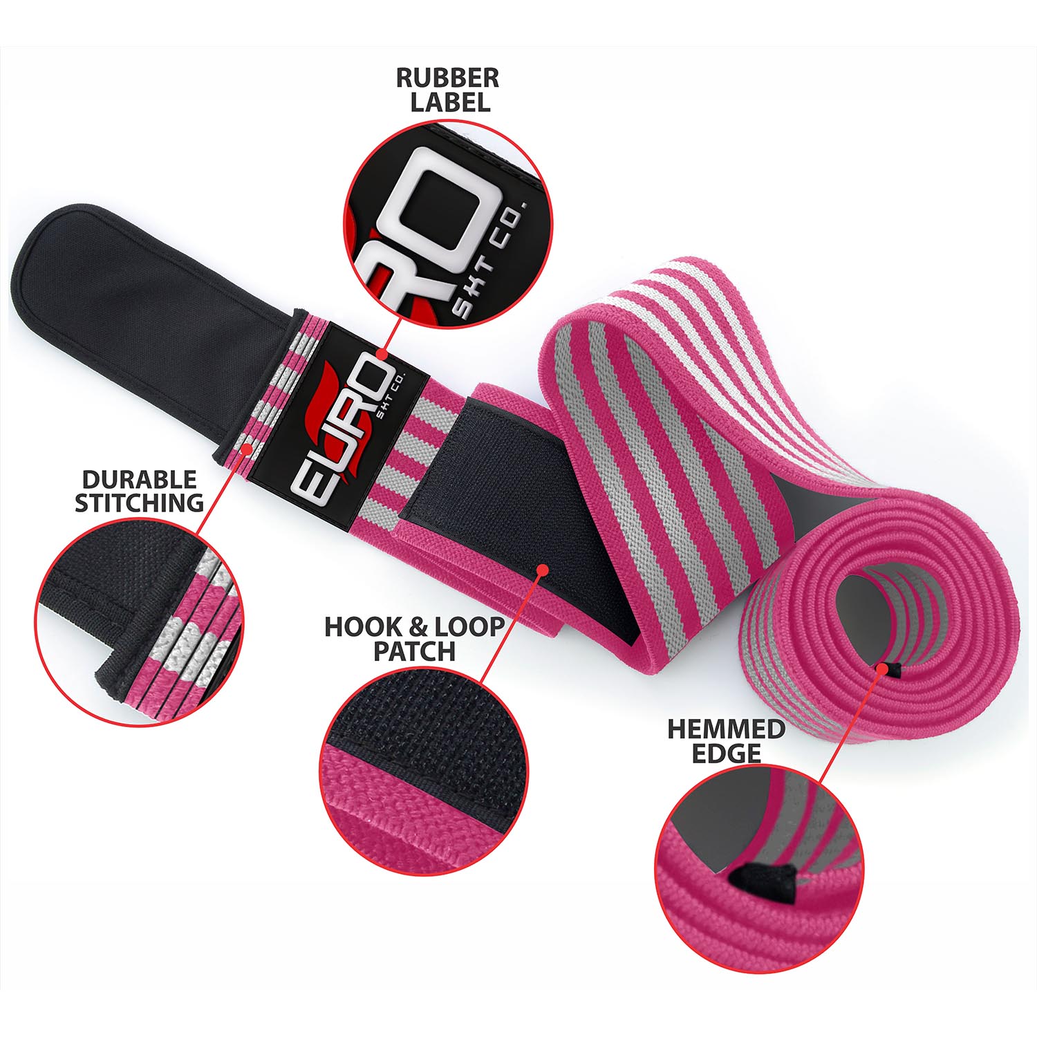 Long Knee Wraps Adjustable Compression for Powerlifting Squats - Image 6