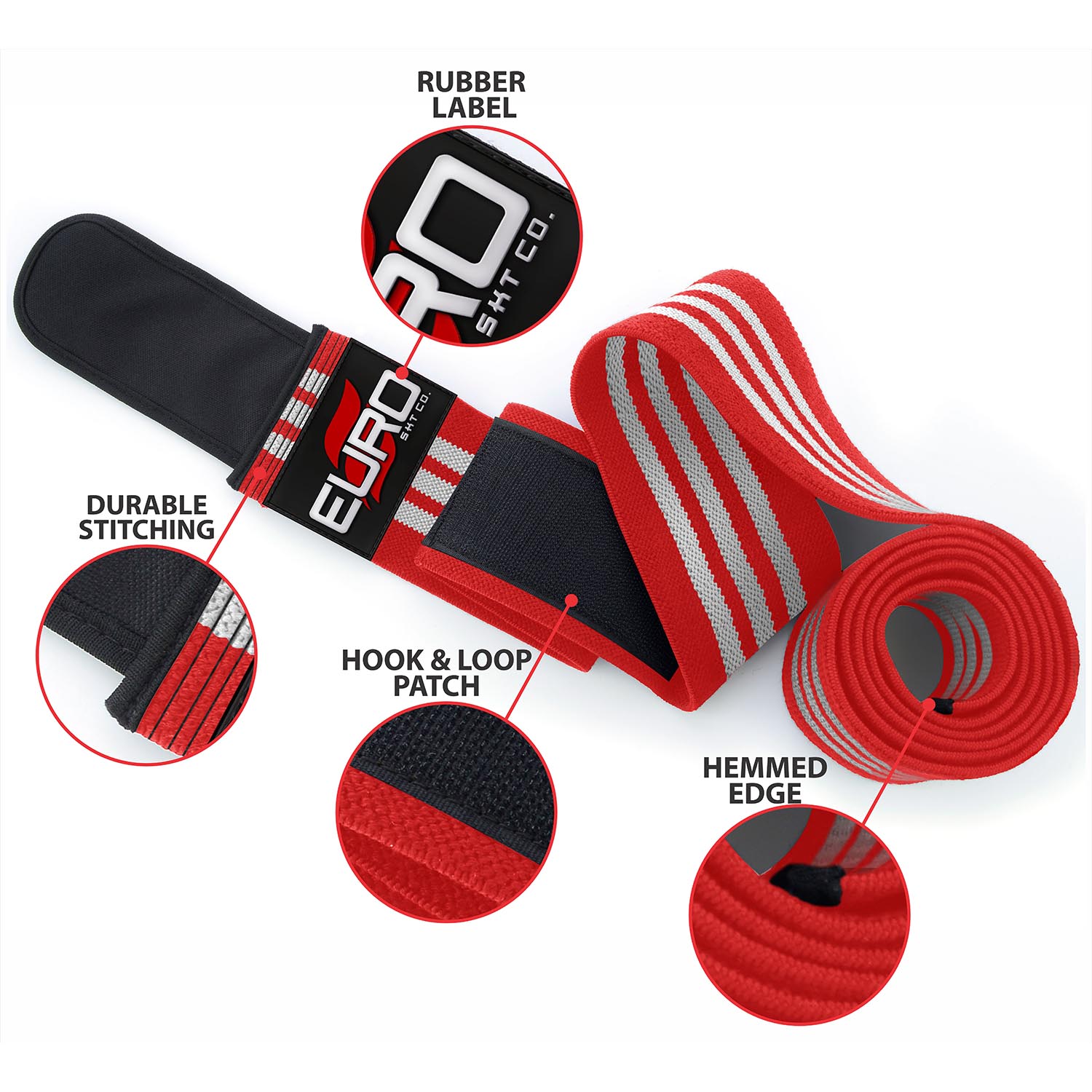 Knee Wraps for Gym Workouts with Adjustable Compression - Image 6