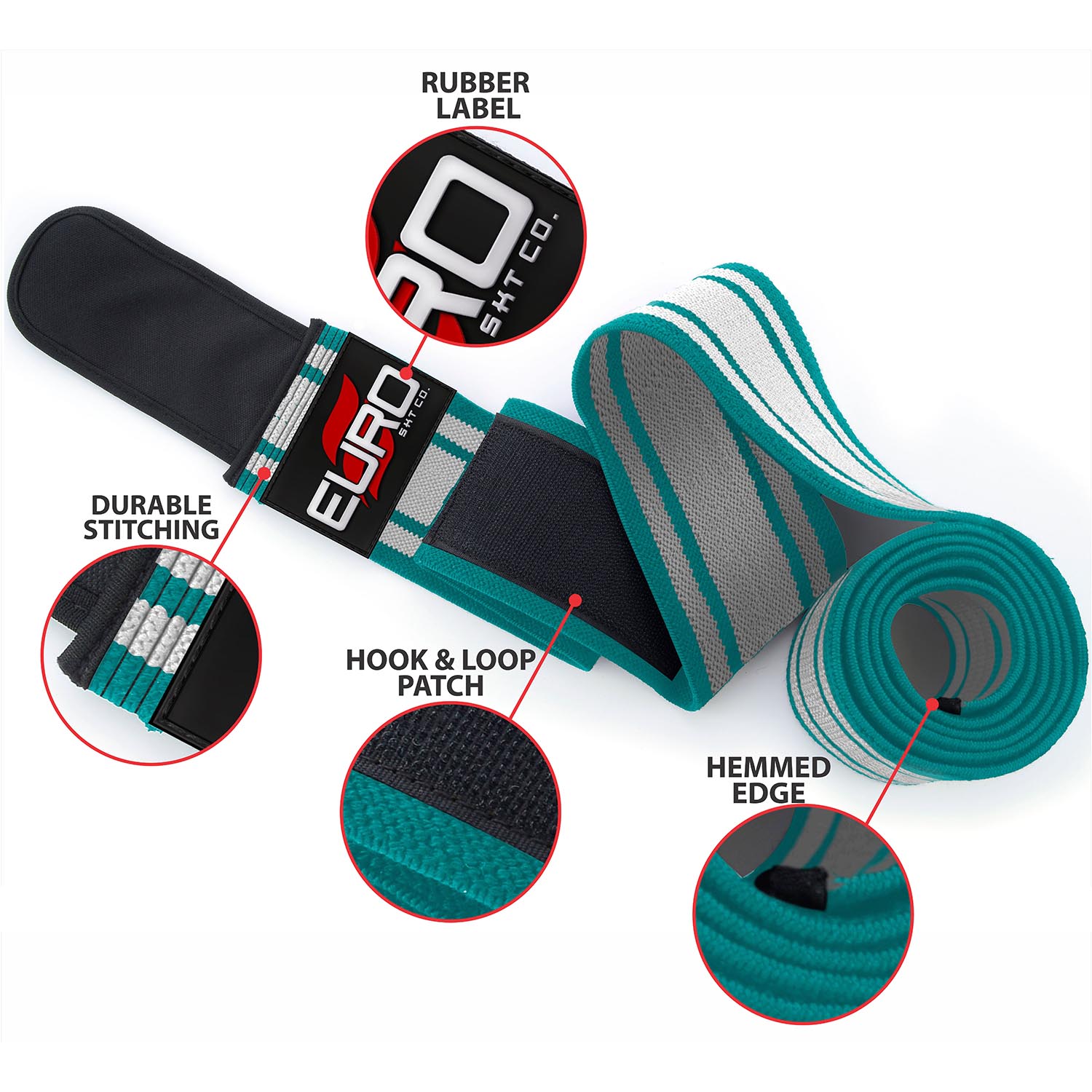 Secure Closure Knee Wraps for Adjustable Gym Compression - Image 6