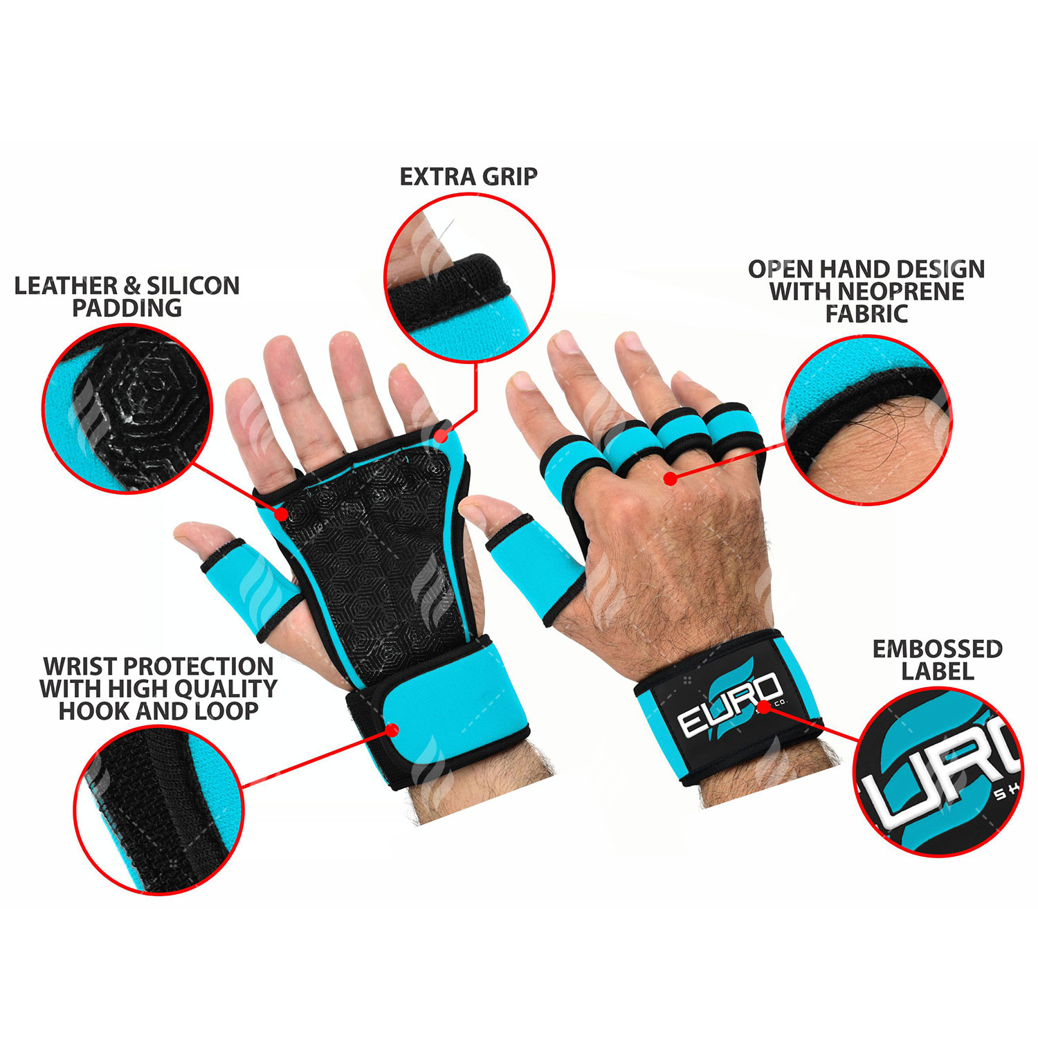 Weightlifting Breathable Neoprene Rubber Non-slip Training Gloves with Palm Support for Gym Fitness Unisex - Image 6