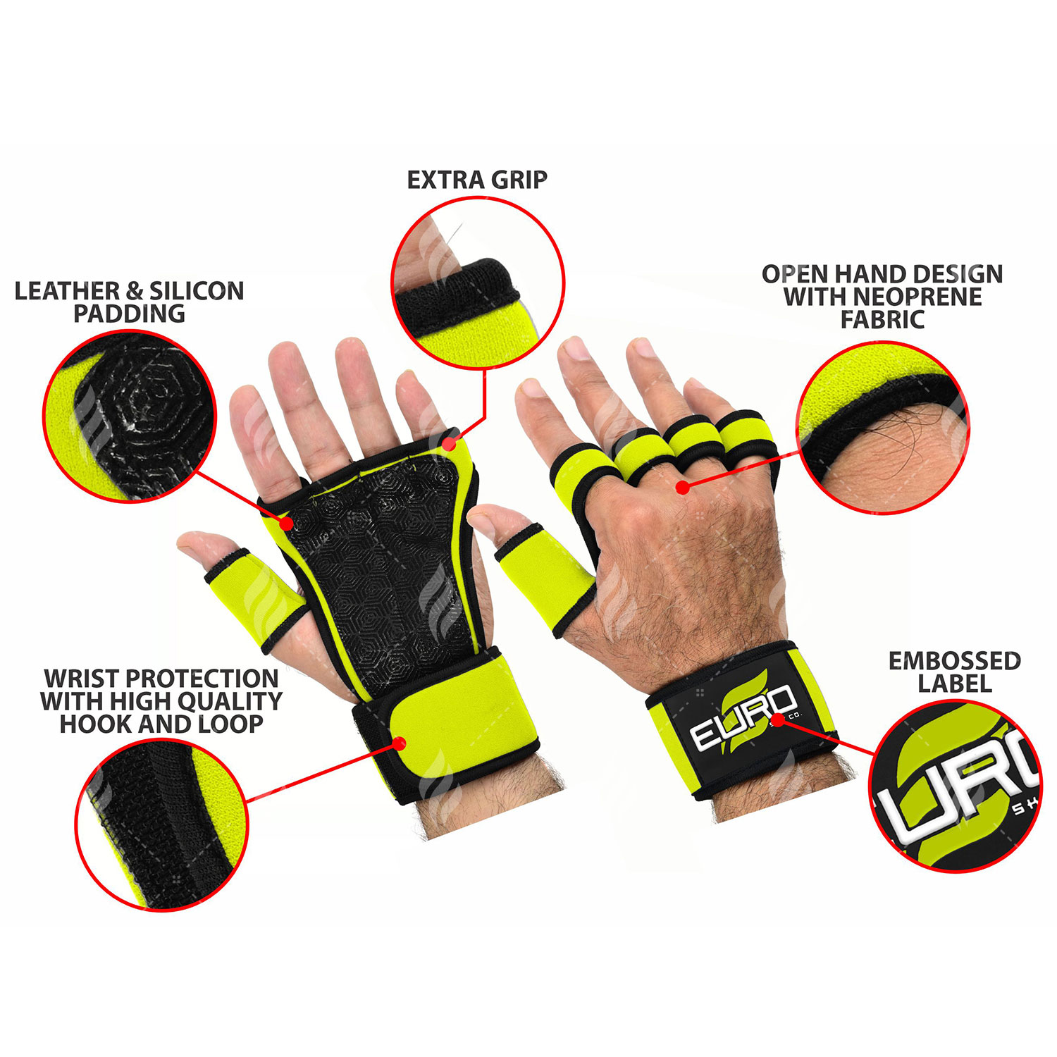 Half Finger Sports Gloves Workout Fitness Weightlifting Gym Gloves Custom Neoprene Grip Pads - Image 6