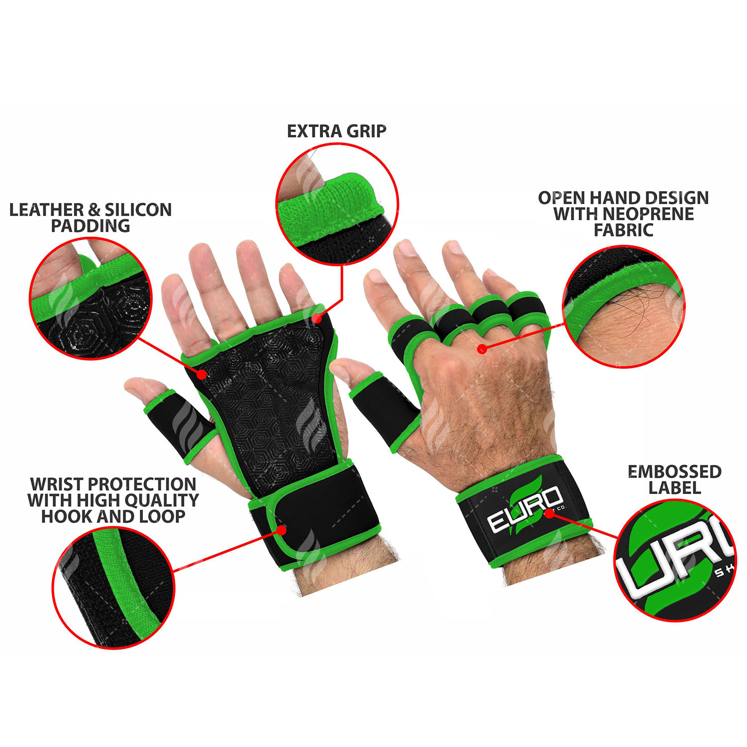 Neoprene Weightlifting Strength Training Gloves Sports Gym Workout Half Fingers Fitness Gloves Hand Protection Neoprene Glove - Image 6