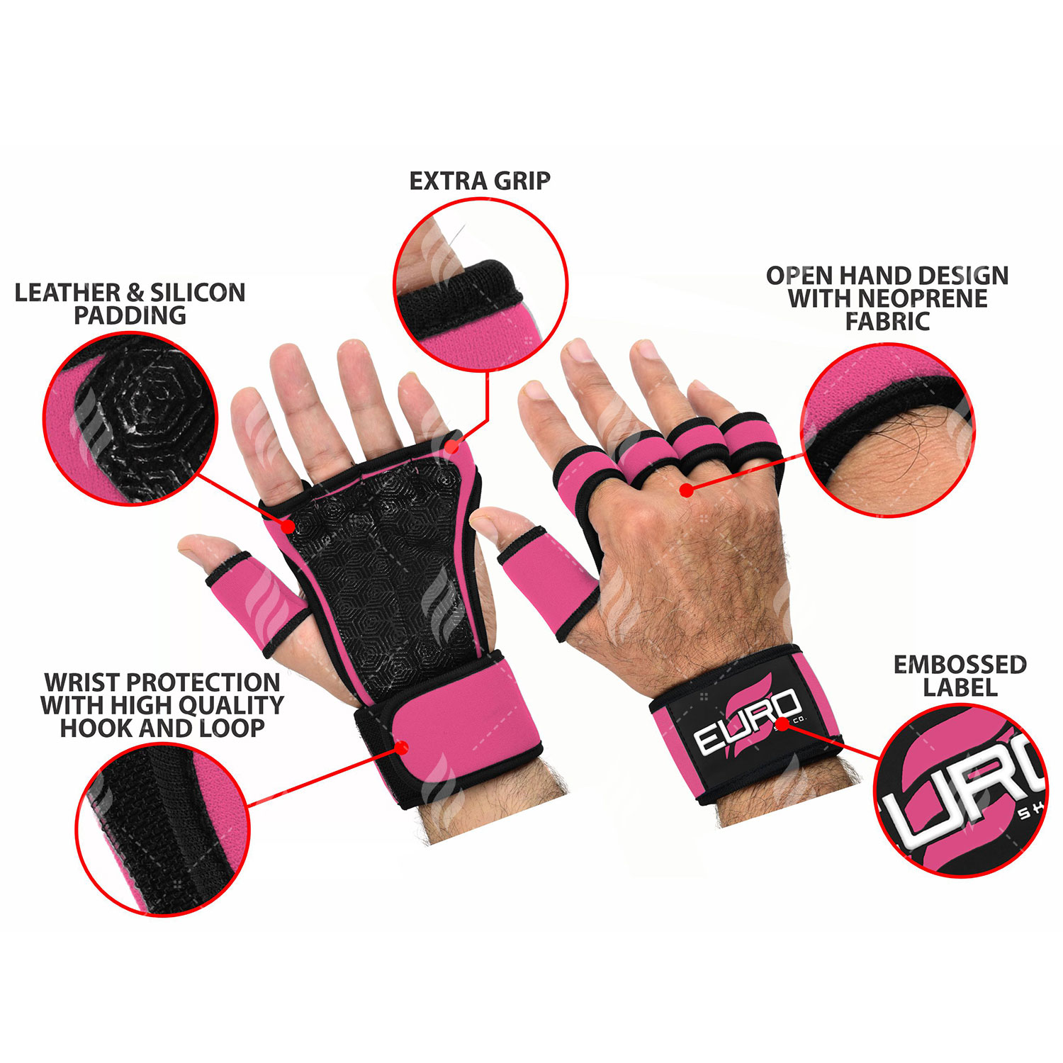 Neoprene Black Weight Lifting Gloves Gym Gloves Fitness Gloves - Image 6
